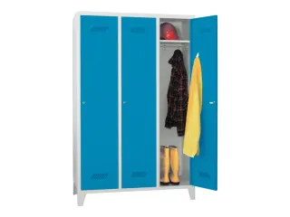 lockerkast,HxBxD 1850x1200x500mm,3vak,RAL7035,front RAL5012 - 2