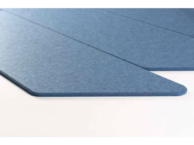 Akoestische PET-vilt parallellogram stroken blauw 30x120cm 6 stuks