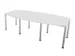 Table de conférence forme de fût 740x2400x1200mm BL-blanc 4 pieds