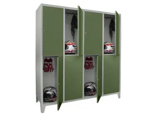 lockerkast,HxBxD 1850x1600x500mm,4x2vakken,RAL7035,front RAL6011 - 2