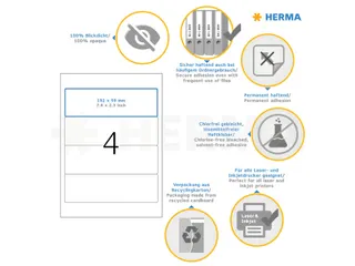Herma 4291 Rugetiket 192x59 mm Wit permanent klevend 400 stuks - 4