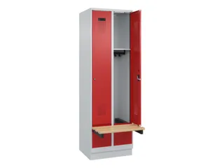 locker met bank,HxBxD 1950x600x815mm,2vak,vak B 300mm,cilinderslot - 1
