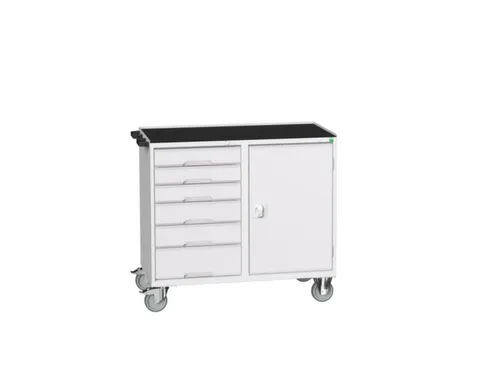 montagetafel 965x1050x550mm staalblad 6 laden kast front RAL7035