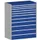 ladekast HxBxD 1600x1300x750mm 11laden RAL7035 front RAL5010