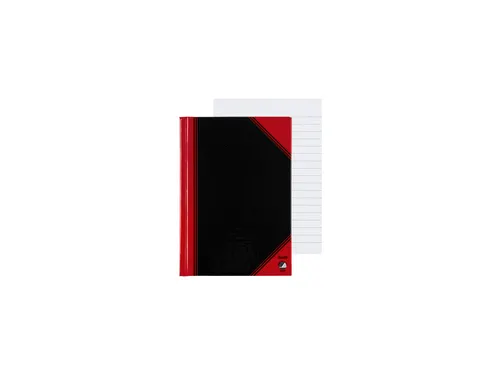Notitieboek Bantex zwart/rood A6 lijn 70gr 96vel