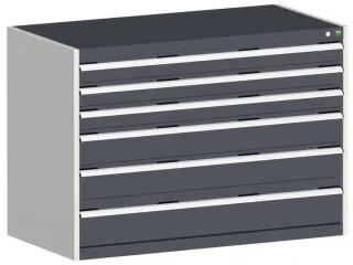 ladekast 900x1300x750mm 6laden zware lasten RAL7035 front RAL7016 - 1