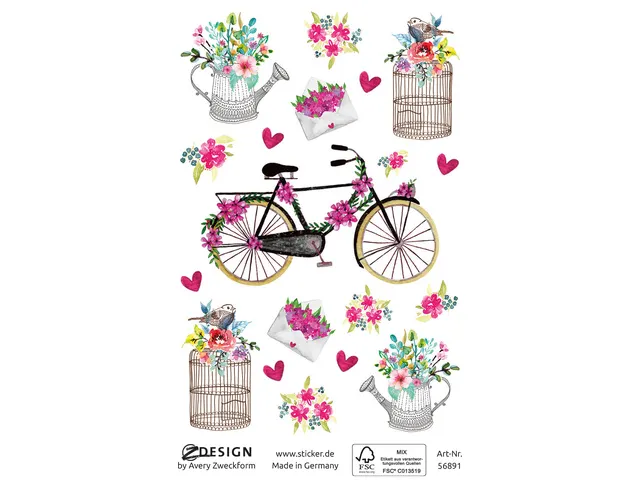 Étiquette en papier Z-design Creative 2 feuilles fleurs