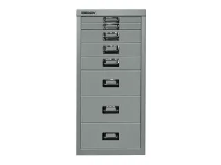 kantoor-ladekast HxBxD 590x279x380mm 8 laden romp zilverkleurig staal - 2