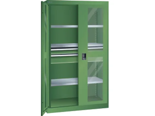 zwaarlastkast met openslaande deuren,HxBxD 1950x1100x641mm,lak RAL6011