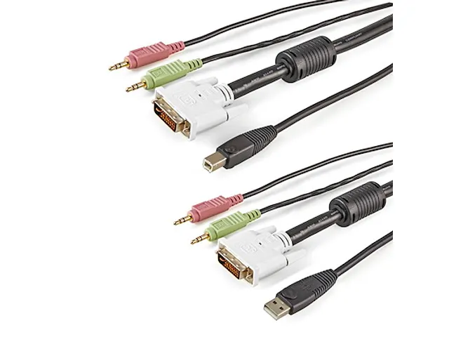 1,80m 4-in-1 USB DVI KVM-Kabel met Audio en Microfoon