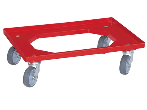 Bakonderwagen 250kg Laadvloer 600x400mm Rubberen Wielen Rood