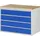 ladekast 825x1145x650mm 4laden cilinderslot RAL7035 RAL5010 beuken