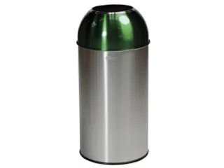 RVS afvalbakken 40l HxØ 740x350mm 1opening(en) romp geborsteld top Gr - 1