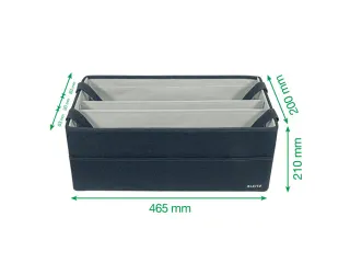 Leitz Hot Desking Stoffen opbergtas Fluweel Grijs 46,5x21x20cm - 3