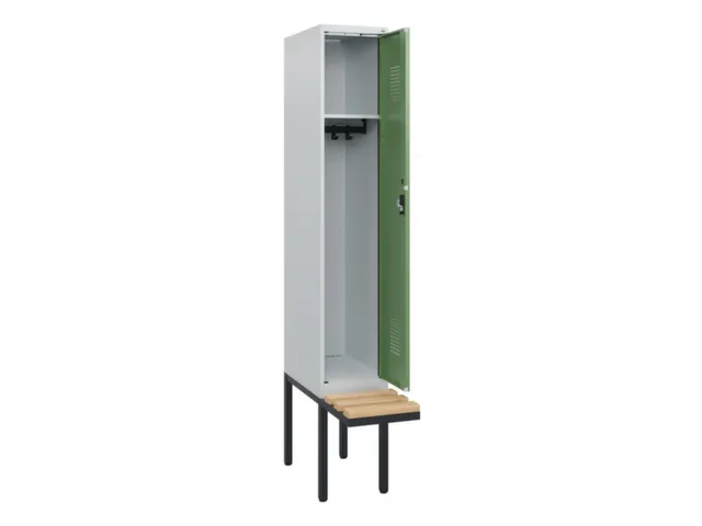 locker met bank,HxBxD 1950x300x815mm,1vak,vak B 300mm,cilinderslot