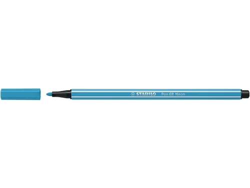 Viltstift STABILO Pen 68/031 medium neon blauw