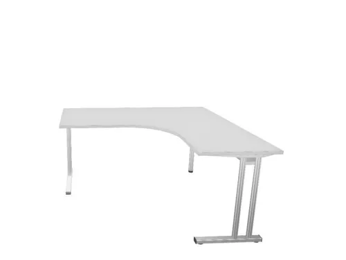 bureau in vrije vorm,HxBxD 740x1600x1600mm,vrije vorm,MP-lichtgrijs
