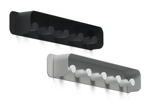 Wandkapstok DURASTORE 5 haken aluminum zwart 50cm