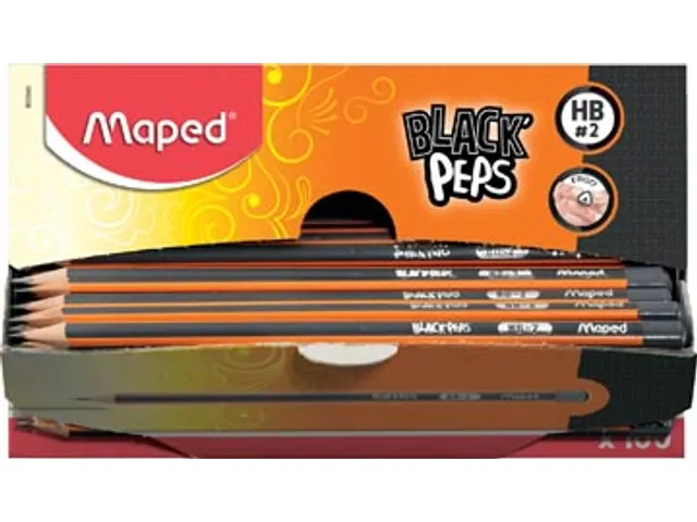 crayon Black'Peps HB, sans gomme, boîte de présentoir cartonné de 1
