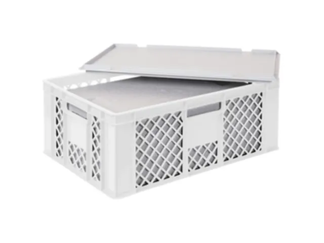 Euronorm-stapelbak,m. isoleerbox,HxLxB 240x600x400mm,43/20,4l,HDPE,wit