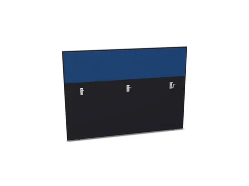 baliepaneel,v. bureau,aanbouw achter,B 1600mm,CC-zwart,BN6016-blauw