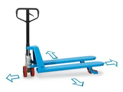 4-wegen-palletwagen 2.5t Zwenk/vorkwielennylon Enkel Vorklengte 1150mm