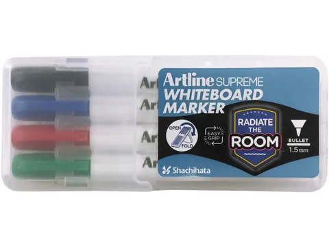 Supreme whiteboardmarker 1.5mm rond assorti etui 4 stuks