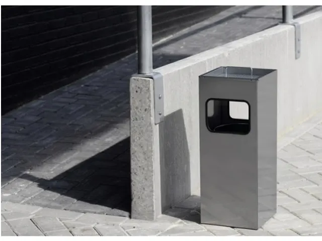 Waste Basket Metal With Ashtray Square
