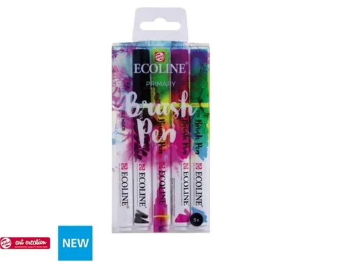 Brushpen Talens Ecoline set à 5 stuks primair