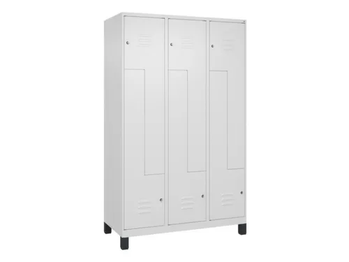 Z-garderobekast,HxBxD 1950x1200x500mm,vak B 200/400mm,cil.-slot,voeten