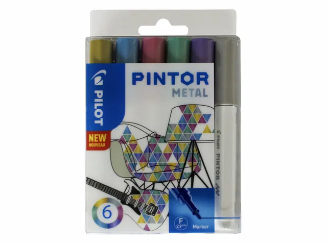 Paintmarker Pilot Pintor Fijne punt 6 stuks Metallic kleuren