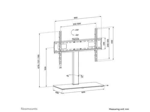 Neomounts DS45-430BL16 TV standaard 1 scherm - 37-70 inch - 0-40 kg -