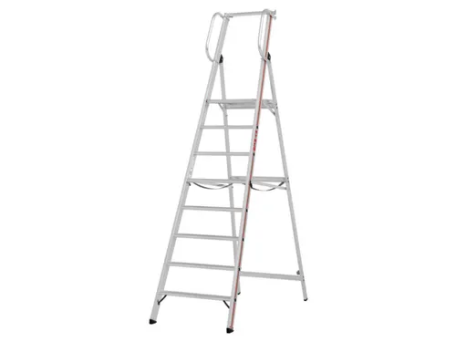 platformladder,bordes HxBxD 1880x440x400mm,8treden,aluminium