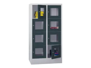 lockerkast,HxBxD 1518x800x500mm,2x4vakken,RAL7035,front RAL7016 - 2