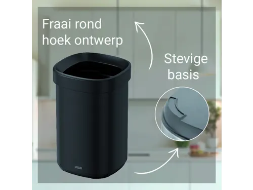 Afvalbak Desq 6112.09 Open inworp 20 liter Metaal Zwart