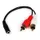 15cm stereo/audiokabel 3,5 mm vrouwelijk naar 2x RCA mannelijk