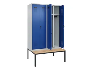 locker met bank,voor scheiding van kleding,HxBxD 2120x1200x815mm,4vak - 1