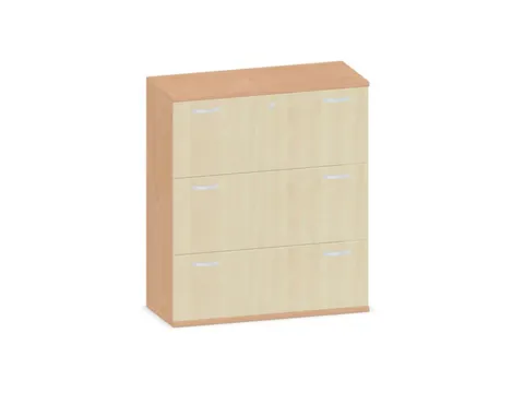 hangmappenkast 1150x1000x430mm 3hangmappenframes beuken + Esdoorn