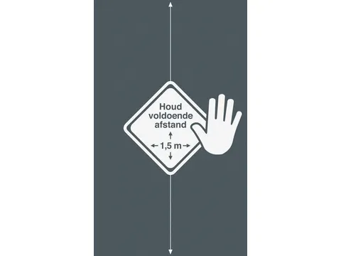 Deurmat Kangaro AFSTAND HOUDEN 90x150cm dikte is 6 mm Antraciet