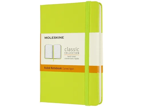 Notitieboek Moleskine pocket 90x140mm lijn hard cover lemon green