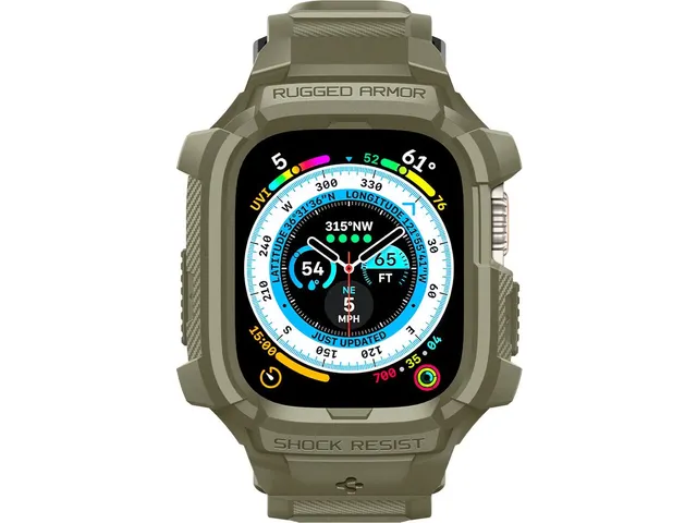 Spigen Case ACS05915Apple Watch Ultra Rugged Armor Pro Vintage Khaki