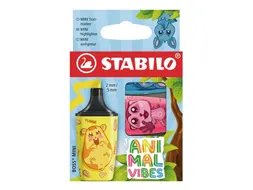 Markeerstift STABILO BOSS Animal Vibes mini assorti blister à 3 stuks