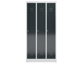 garderobekast 1800x870x500mm 3vak klink sokkel romp RAL7035 RAL7016 - 2