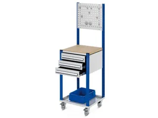 Verrijdbaar Werkstation Hxbxd 1730x500x500mm Met Sleufplaat 3laden - 1
