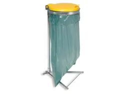 Afvalverzamelaar 70/120 Liter H 980 mm Standaard Verzinkt Deksel Geel