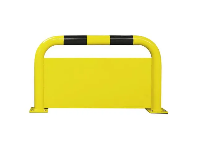 Beschermingsbeugel Staalbuis Ø 75mm Stalen Aanrijdplaat 750x600mm