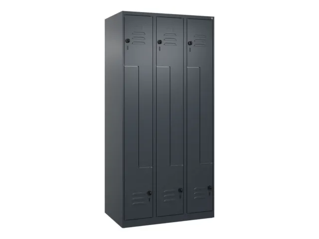 Z-garderobekast,HxBxD 1850x900x500mm,vak B 150/300mm,draaigrendel