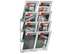 Prospectushouder Acryl 800x460x190mm 2x4 Din A4 Frame Lichtgrijs