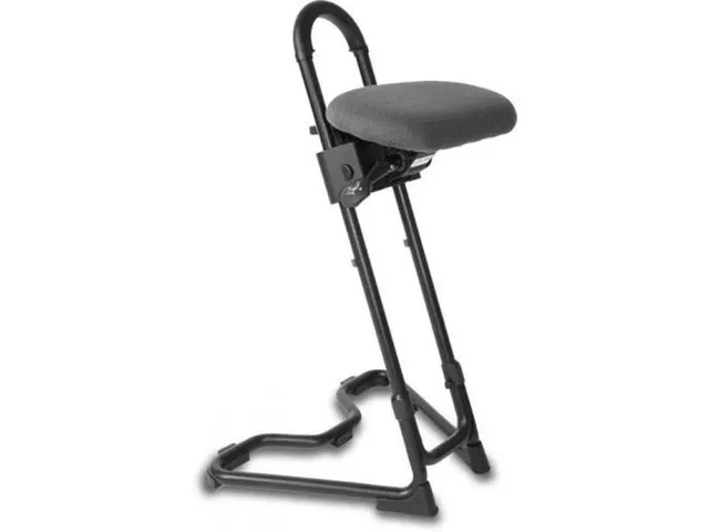 Stahulp Staal H 610-860Mm Zitting Stof Zwart Schuine Zuil