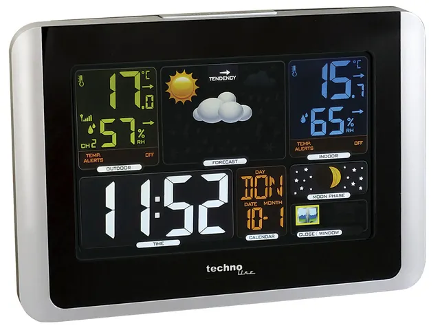 Weerstation Technoline WS 6442 175x123x25mm zwart/zilver met 1 buitens